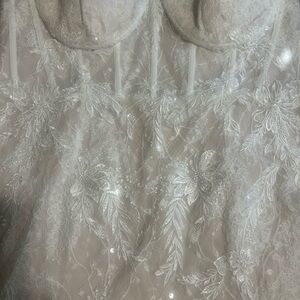 Elegant Lace Dress with Floral Embroidery